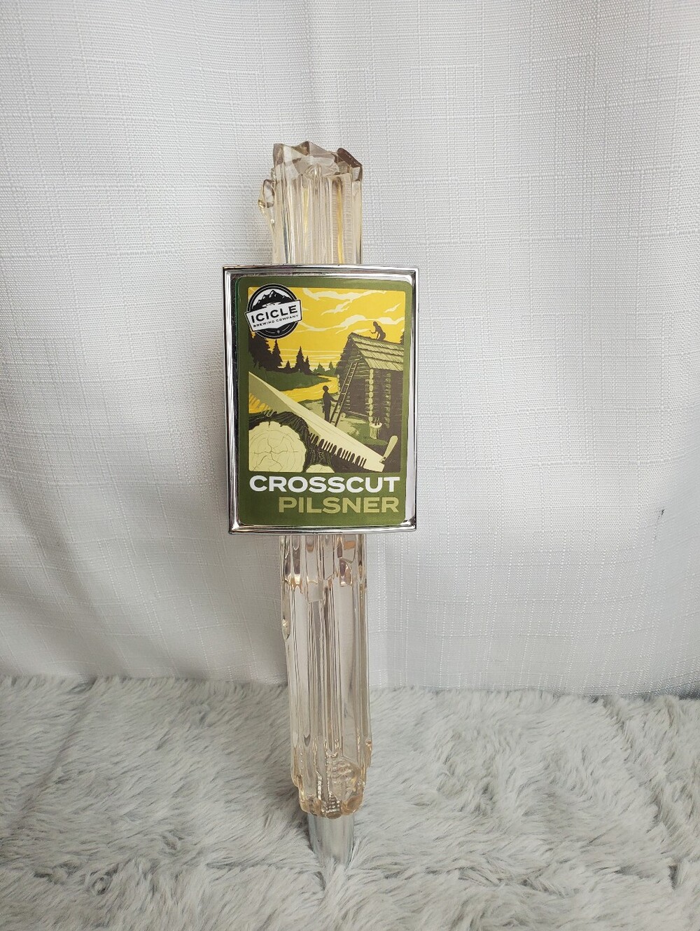 Icicle Brewing Company Crosscut Pilsner Beer Tap Handle